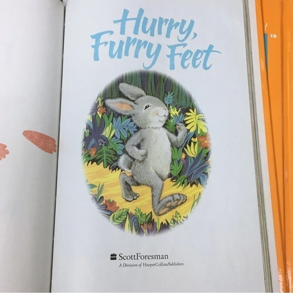 Vintage 90s Childrens Book Hurry Furry Feet Bunny Rabbit Dr Seuss Homeschool